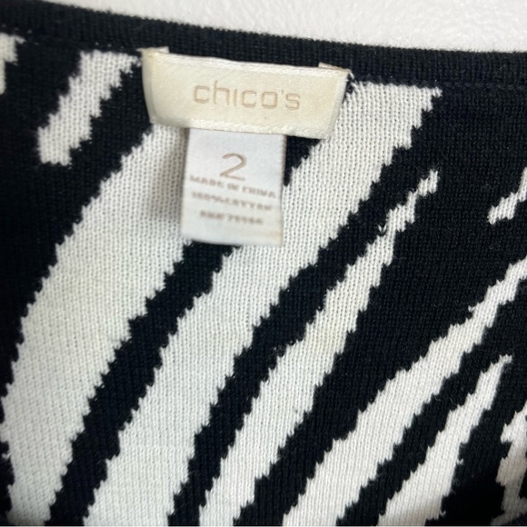 Chico Zebra Print Cardigan Sweater SIZE LARGE 2 1708 - Picture 2 of 3